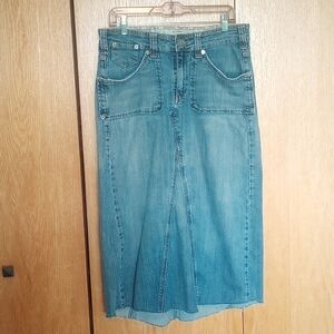 Levi's Long Denim Skirt with Raw Hem